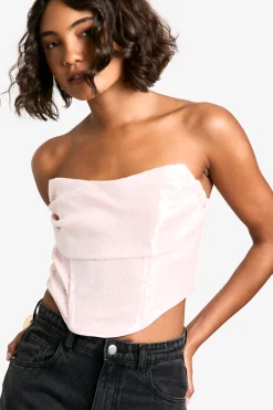 Tall - Corset pailleté à col bénitier