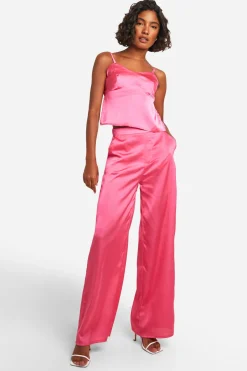 boohoo Tall - Débardeur satiné à coutures apparentes<Femme Satin Et Dentelle|Tops