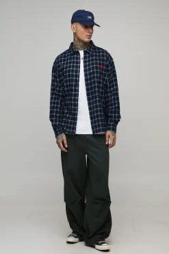 Tall Elasticated Waist Oversized Hem Popper Trousers