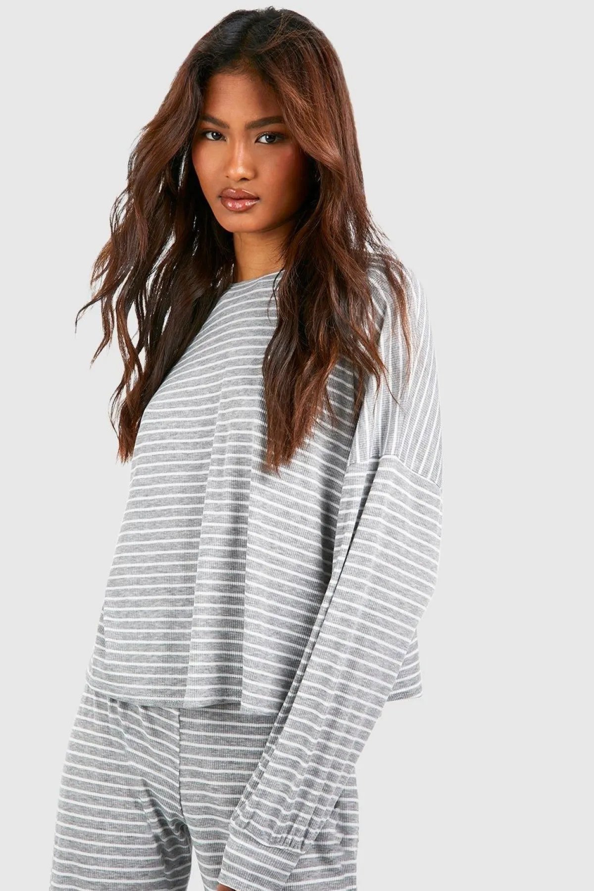 boohoo Tall - Ensemble de pyjama rayé en jersey<Femme Pyjamas