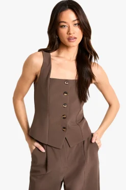 boohoo Tall Essential Square Neck Waistcoat<Femme Tailleurs|Tops