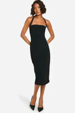 Tall Halter Strap Detail Bodycon Midi Dress