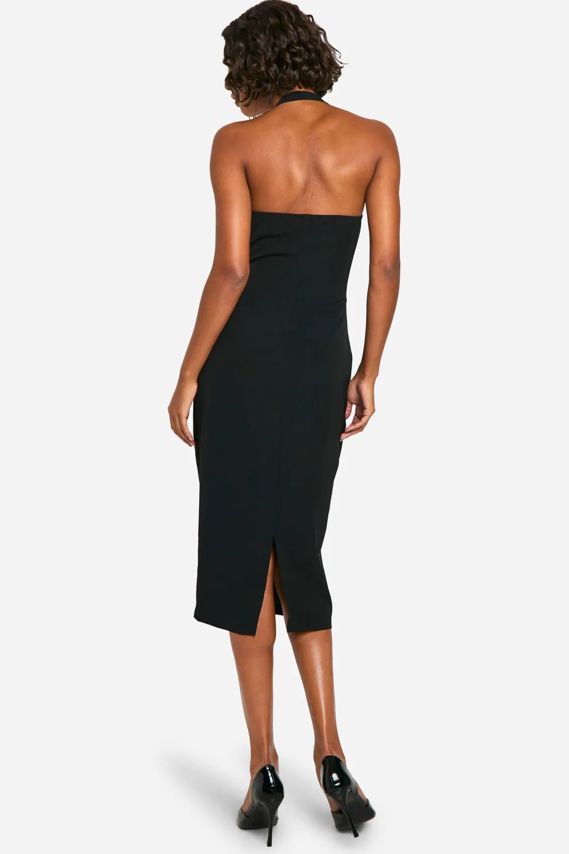 Tall Halter Strap Detail Bodycon Midi Dress