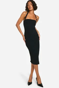 Tall Halter Strap Detail Bodycon Midi Dress