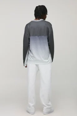 Tall Homme T-shirt de sport à manches longues oversize avec appliqué
