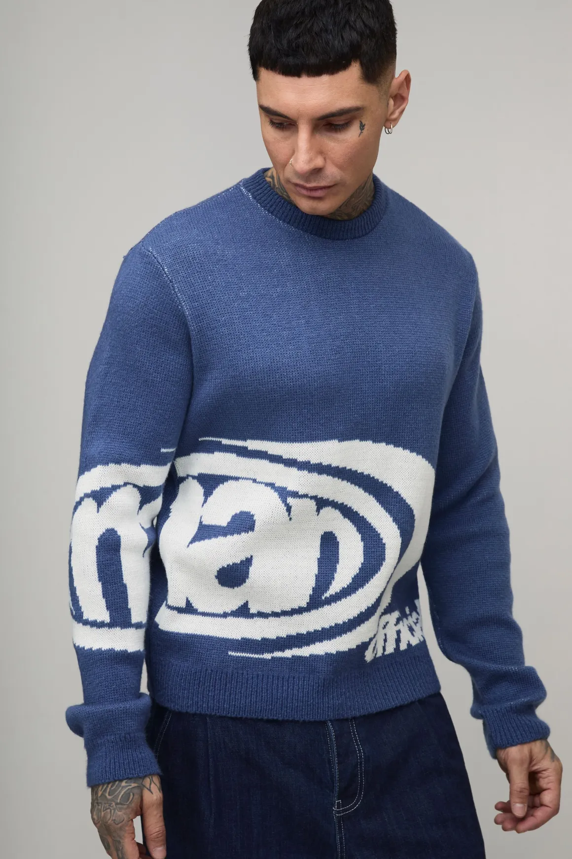Tall Man Boxy Pull en jacquard tricoté