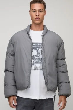 boohooMAN Tall Mono Veste bomber surdimensionnée matelassée<Homme Tout Afficher|Vestes & Manteaux Tall