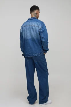 Tall Oversized Boxy Zip Up Denim Overshirt