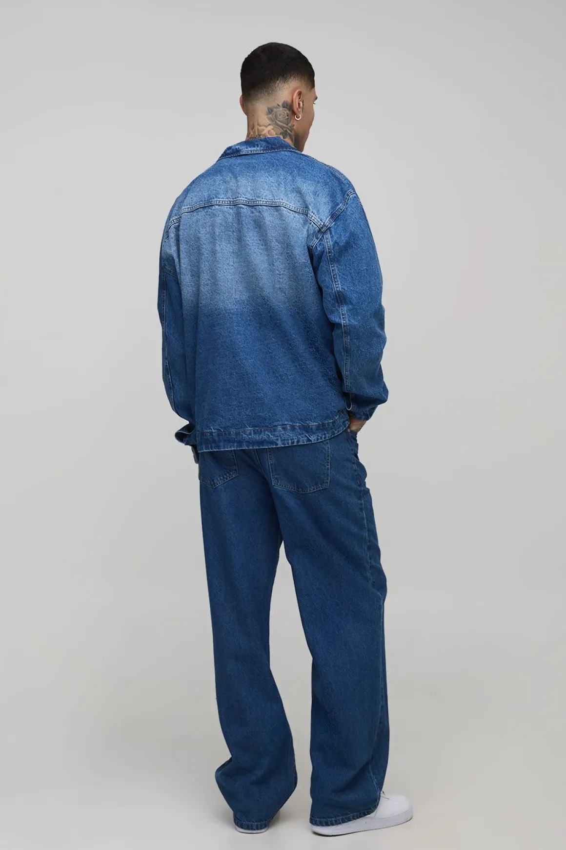Tall Oversized Boxy Zip Up Denim Overshirt