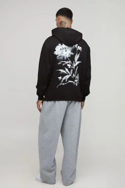 boohooMAN Tall Oversized Floral Print Hoodie<Homme Tout Afficher|Sweats À Capuche Tall