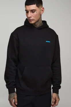 boohooMAN Tall Oversized Gothic Rhinestone Graphic Hoodie<Homme Tout Afficher|Sweats À Capuche Tall