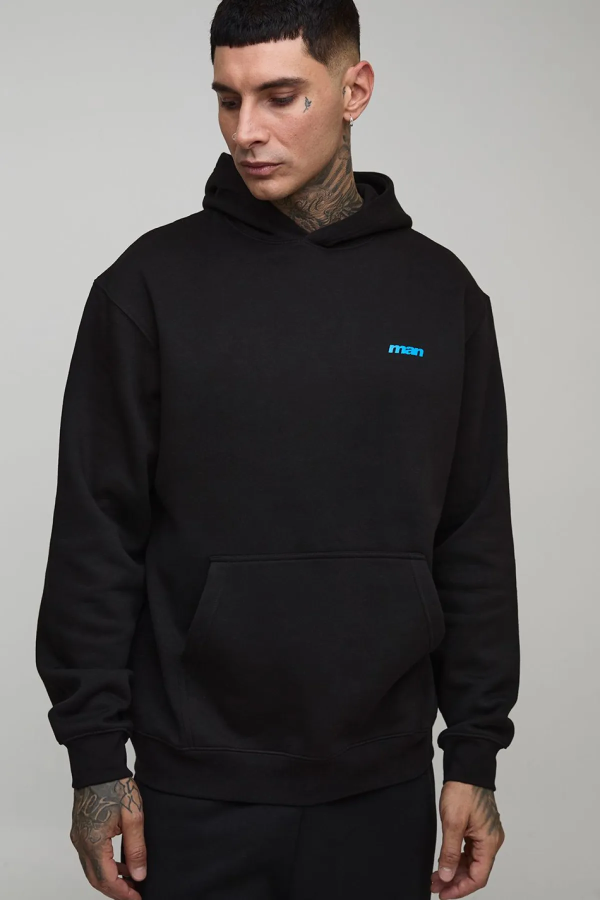 boohooMAN Tall Oversized Gothic Rhinestone Graphic Hoodie<Homme Tout Afficher|Sweats À Capuche Tall