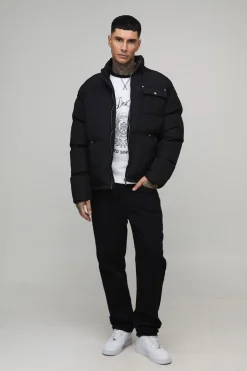 Tall Regular Fit Nylon Carpenter Funnel Neck Puffer Jacket