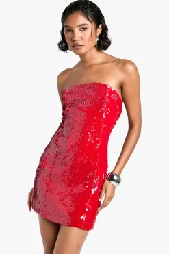 boohoo Tall - Robe bustier à paillettes<Femme Robes Moulantes|Robes