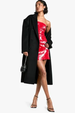 boohoo Tall - Robe bustier à paillettes<Femme Robes Moulantes|Robes