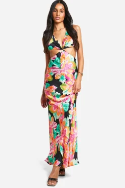 Tall - Robe longue fleurie à découpes