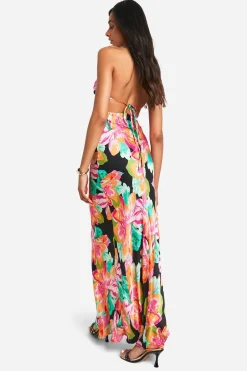 Tall - Robe longue fleurie à découpes