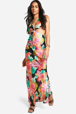 Tall - Robe longue fleurie à découpes