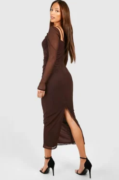 Tall - Robe mi-longue en mesh et dentelle