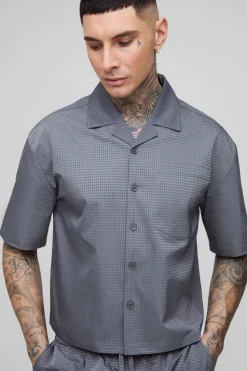 Tall Satin Jacquard Boxy Oversized Shirt