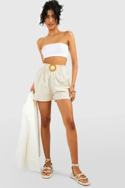 Tall - Short de tailleur en lin à boucle