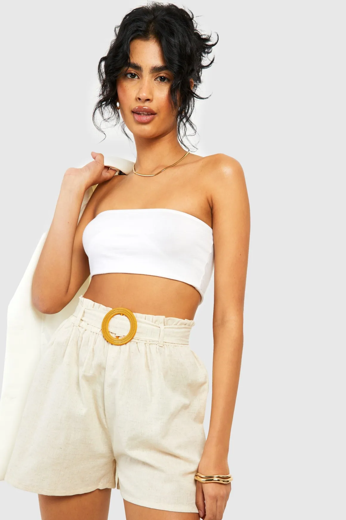 Tall - Short de tailleur en lin à boucle