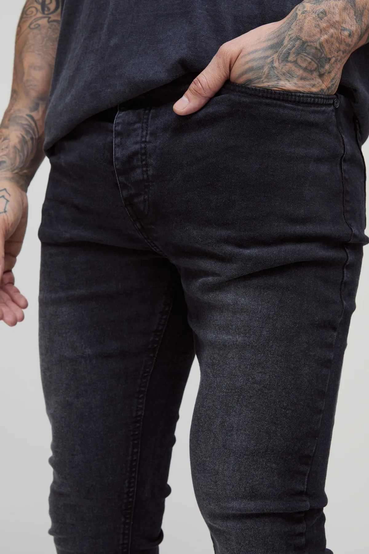 boohooMAN Tall Skinny Stretch Jeans<Homme Denim|Tout Afficher