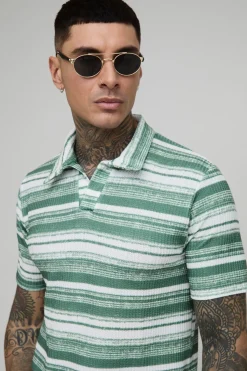 Tall Slim Revere Ensemble Court Polo Texturé Abstrait