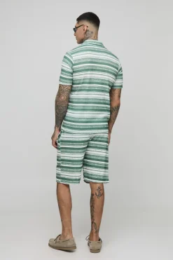 Tall Slim Revere Ensemble Court Polo Texturé Abstrait