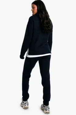 boohoo Tall Soft Knit Fine Gauge Tracksuit<Femme Pulls Et Gilets|Toutes Les Mailles