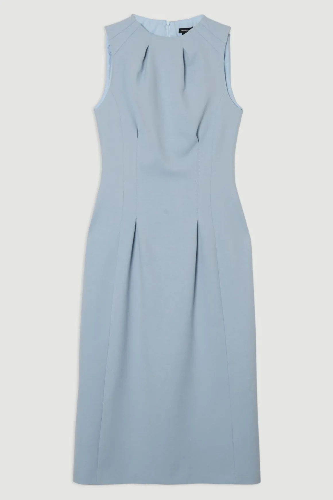 Tall Structured Crepe Sleeveless Tailored Pencil Midi Dress