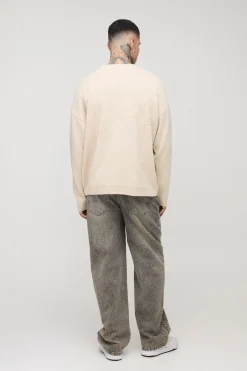 Tall Tonal Gothic Cross Boxy Oversized Jumper