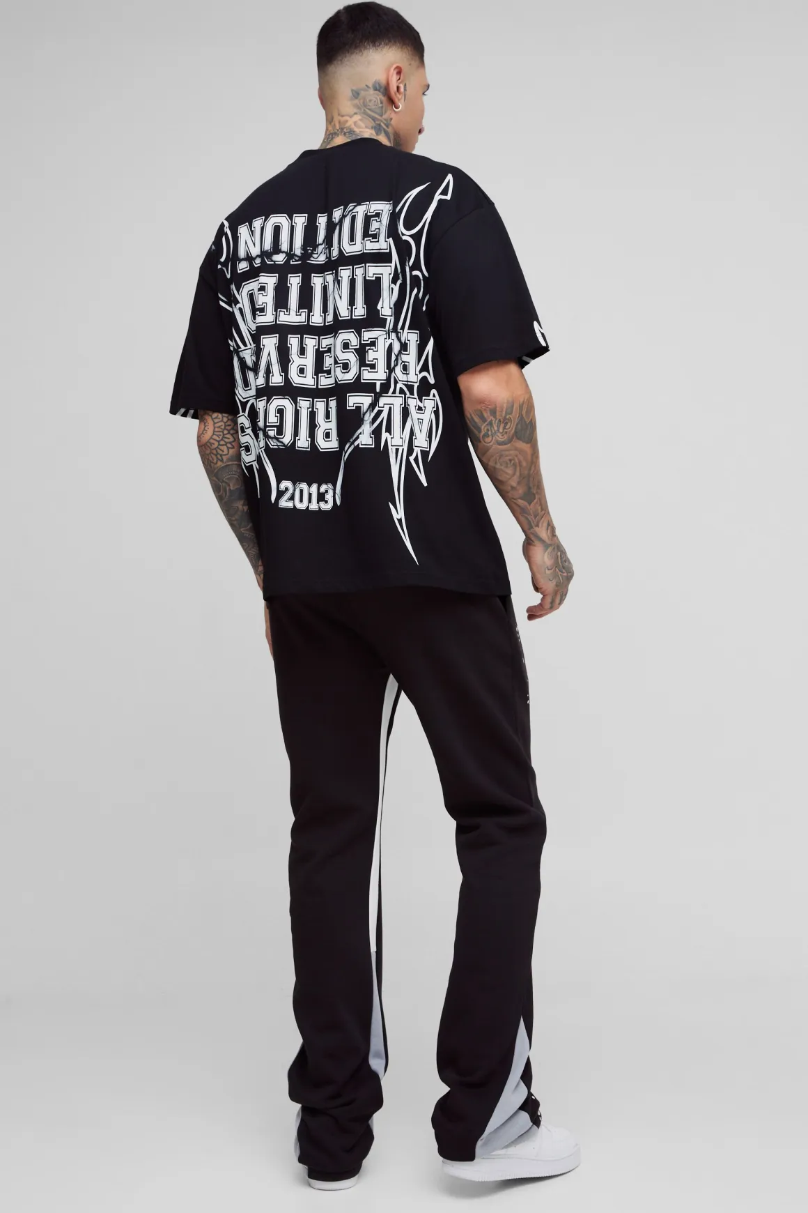 Tall - T-shirt oversize imprimé à col montant