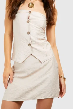 Tall Woven Textured Bandeau Waistcoat
