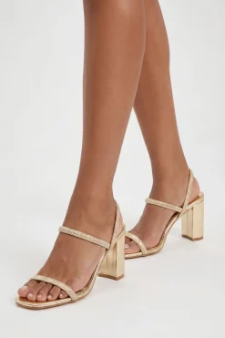 Talons Bloc Avec Détail De Bride Élastiquée