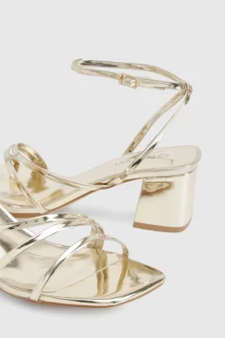boohoo Talons à bloc bas en coupe large avec détails triple bride< Chaussures Festives|Chaussures À Talons