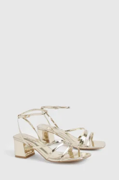 boohoo Talons à bloc bas en coupe large avec détails triple bride< Chaussures Festives|Chaussures À Talons