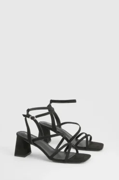 boohoo Talons Bloc À Brides En Synthétique Coupe Large< Chaussures Festives|Chaussures À Talons