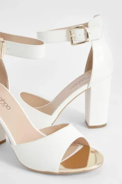 Talons à bloc en deux parties avec détail de boucle, coupe large