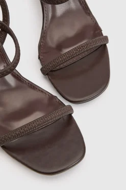 boohoo Talons Blocs À Détail De Sangle Élastiquée< Looks Chocolat|Chaussures À Talons