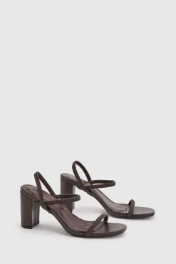 boohoo Talons Blocs À Détail De Sangle Élastiquée< Looks Chocolat|Chaussures À Talons