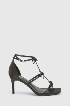 Talons à brides en satin avec nœud, édition limitée pour pieds larges