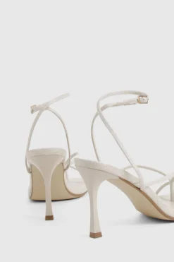 Talons compensés en lin à bride ouverte pour orteils larges