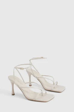 Talons compensés en lin à bride ouverte pour orteils larges