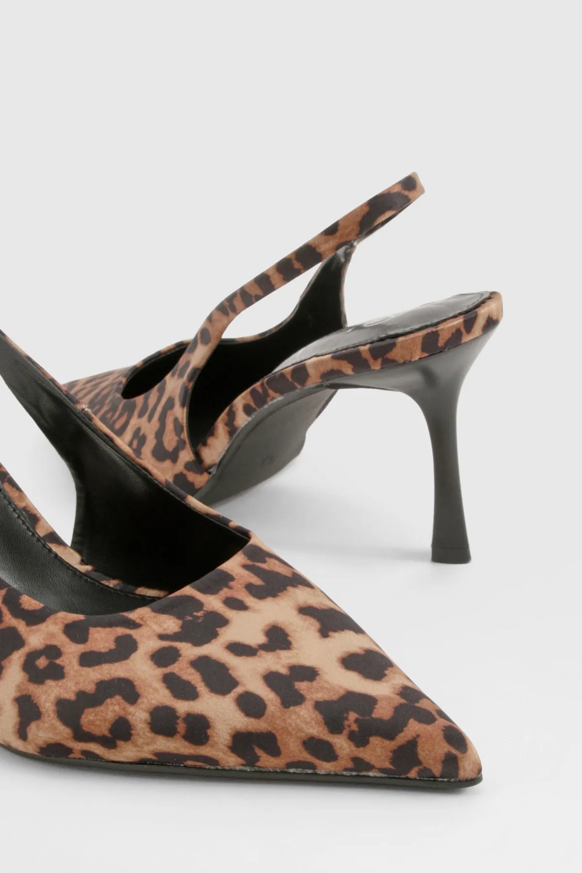 boohoo Talons Court à Bride Arriérée< Imprimé Léopard|Chaussures À Talons