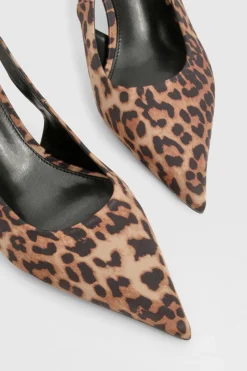 boohoo Talons Court à Bride Arriérée< Imprimé Léopard|Chaussures À Talons