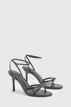 Talons À Deux Brides Avec Boucle Effet Croco