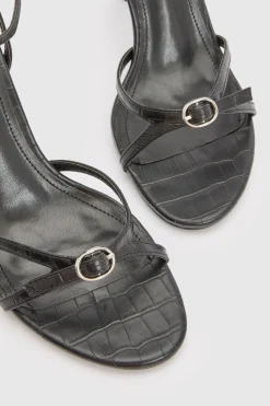 Talons À Deux Brides Avec Boucle Effet Croco
