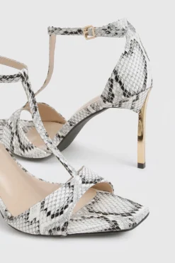 boohoo Talons à deux parties avec détail T-bar et imprimé synthétique< Chaussures Festives|Chaussures À Talons