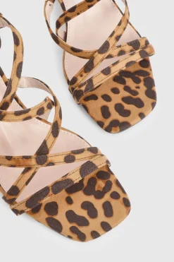 boohoo Talons hauts à brides croisées< Imprimé Léopard|Chaussures À Talons